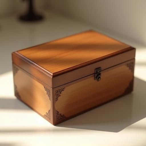 Boîte de rangement chic en bois sculpté